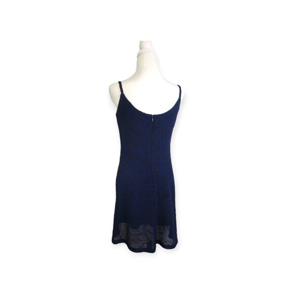 💙 Y2K Donna Ricco Beaded Mini Dress – Midnight Blue 💙 - Picture 5 of 5